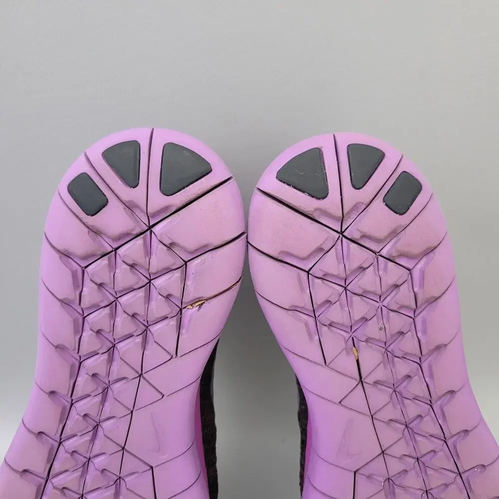 Rare Nike Womens Free RN Flyknit Size 9 Purple Black Athletic Running Shoe
